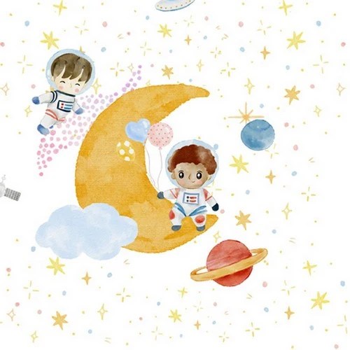 Tovagliolo fantasia 33 x 33 cm Piccolo Astronauta 3 veli