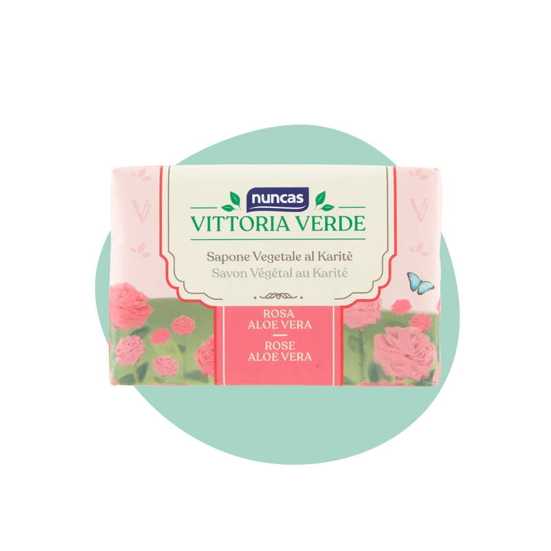 Vittoria Verde Saponi Cremosi Rosa e Aloe Vera - 125g