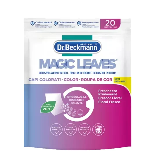Dr. Beckmann MAGIC LEAVES Detersivo Lavatrice in fogli CAPI COLORATI