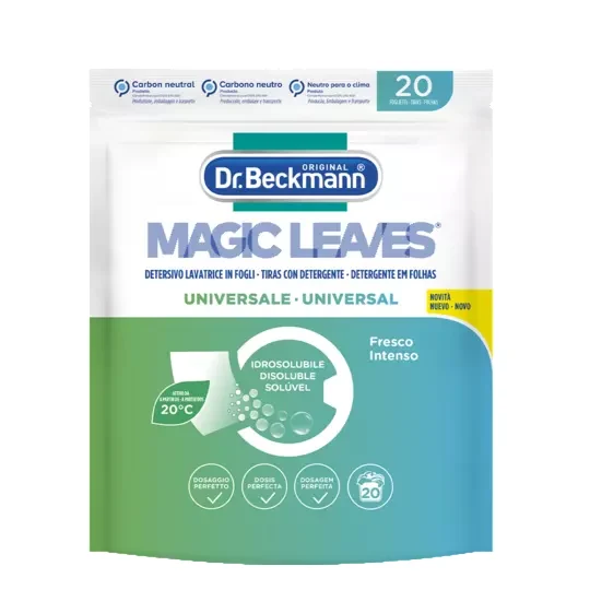 Dr. Beckmann MAGIC LEAVES Detersivo Lavatrice in fogli UNIVERSALE