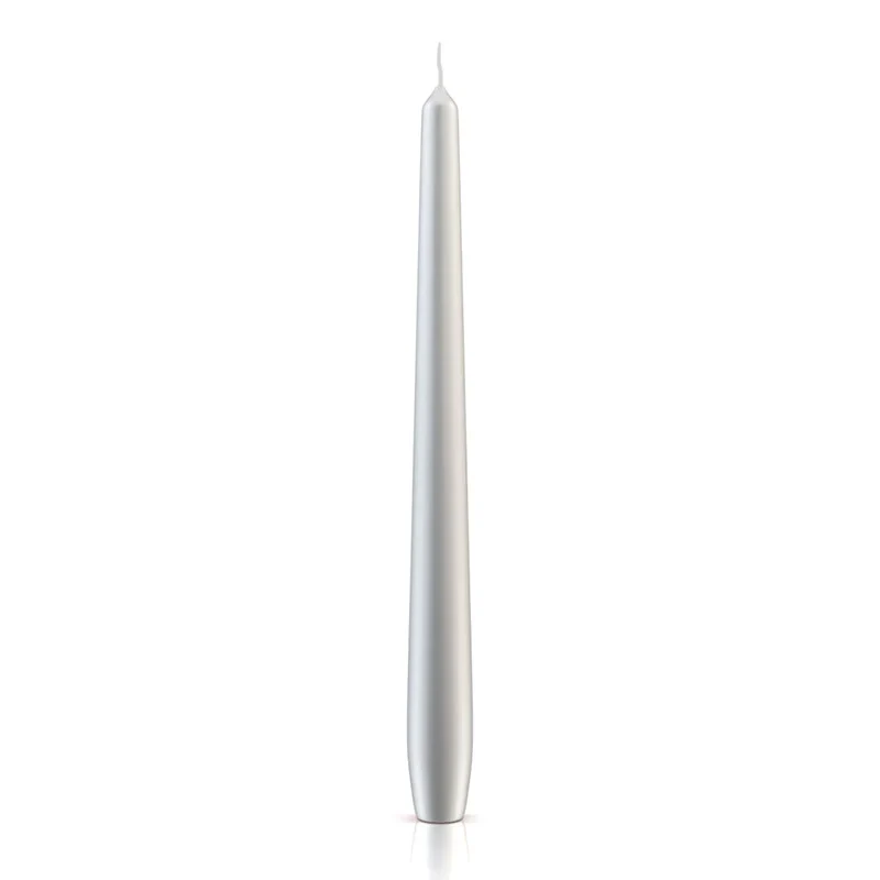 Candela conica argento 240/24 mm