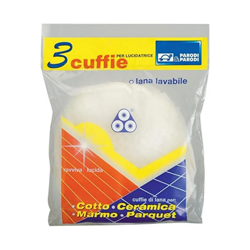 Cuffie Lana Acrilica per Lucidatrice 3pz - Universali per Tutti i Modelli