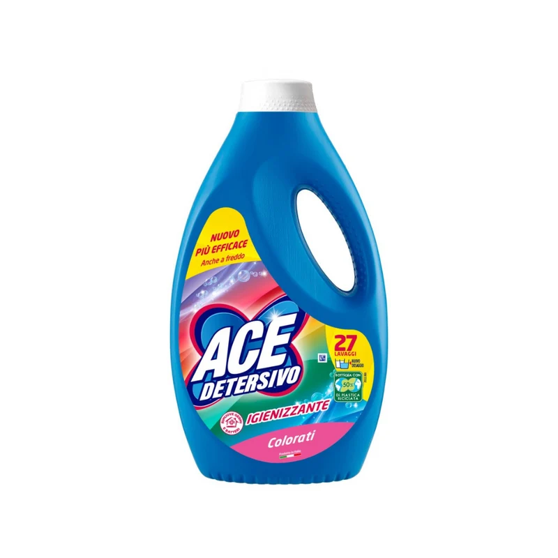 Detersivo Lavatrice Ace 27 Lavaggi Colorati Igienizzante