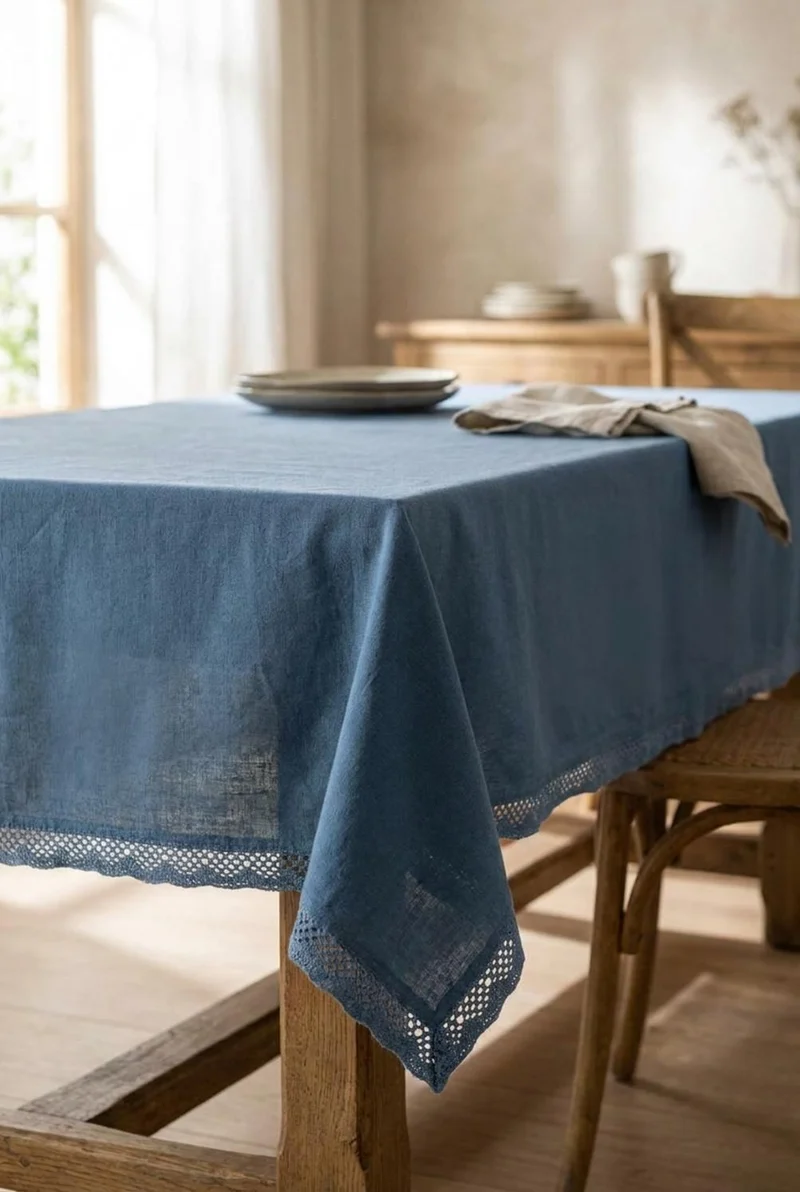 Infinity Tovaglia Pizzo Azzurro