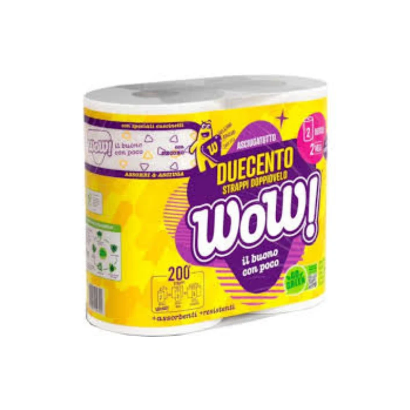 Asciugatutto Wow 2 Rotoli 2 Veli