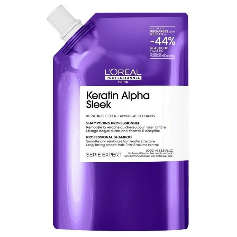 Loreal Keratin Alpha Sleek Shampoo Ricarica - 1000ml
