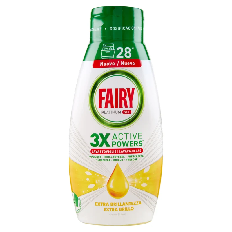 Fairy Gel Lavastoviglie Platinum Extra Brillantezza 504ml - Limone