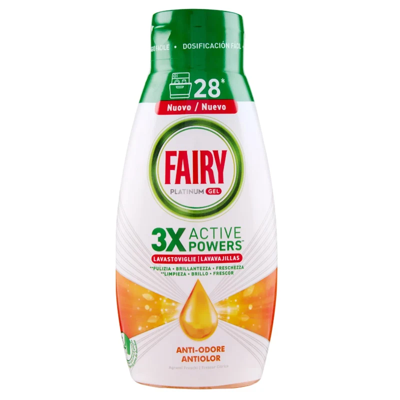 Fairy Gel Lavastoviglie Platinum Anti Odore 504ml - Agrumi