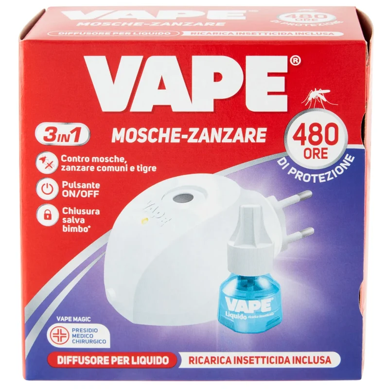 Vape Elettroemanatore Liquido con Ricarica - Mosche Zanzare