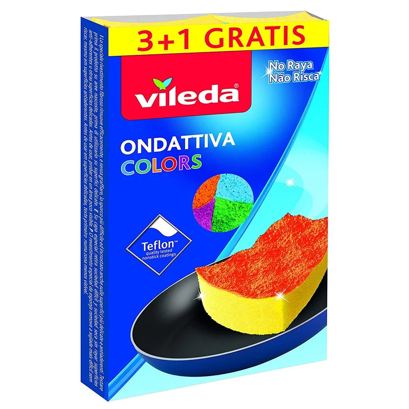 Vileda Spugna Ondativa Milleusi Colors - 4pz