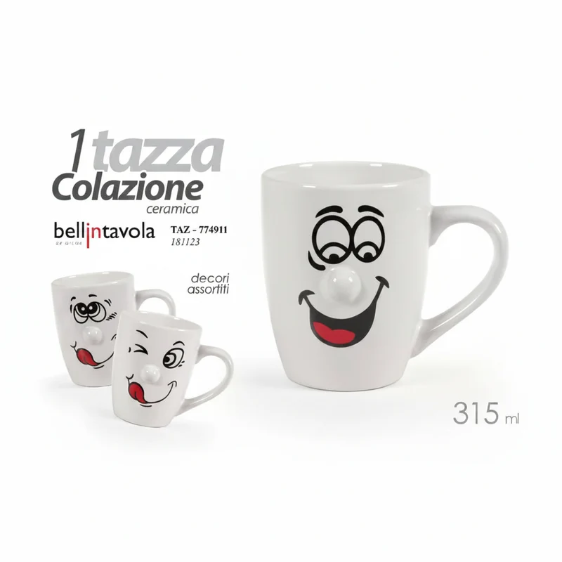 Gicos Tazza Bca Viso 315Ml Assortimento casuale