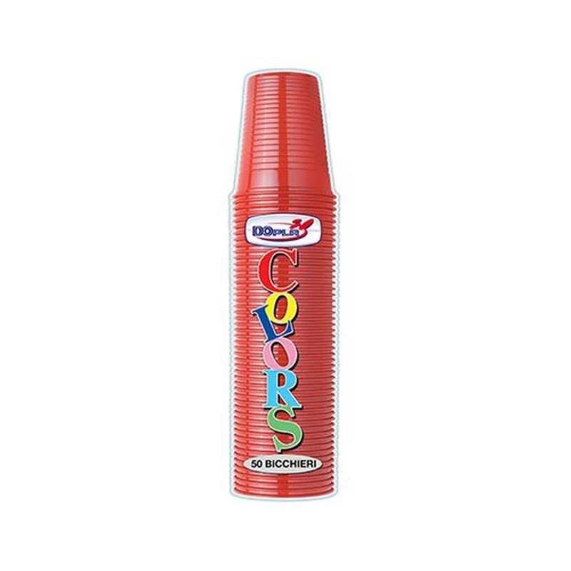 Dopla Bicchieri Di Plastica 200Ml R 50Pz Rosso