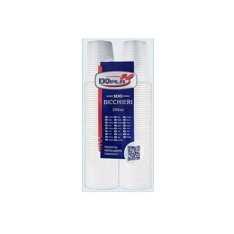 Dopla Bicchieri 200Ml 100Pz 50X2 Bianco M Do