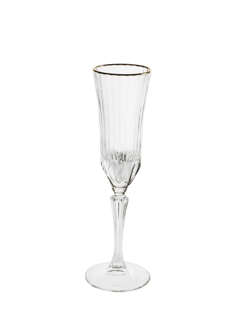 FLUTE OH MY GOLD CRYSTAL GLASS
