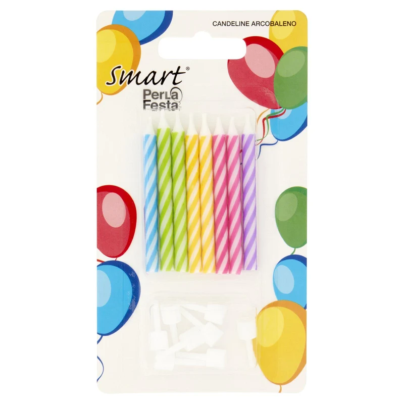 Smart PerLa Festa Candeline Arcobaleno 8 pz