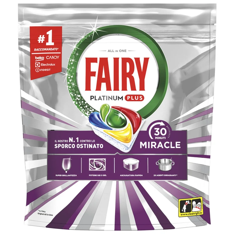 Fairy Platinum All in One Miracle Caps Lavastoviglie 10pz - Lemon