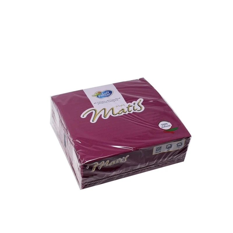 Soft Flower Matis Tovaglioli Bordeaux 38X38Cm
