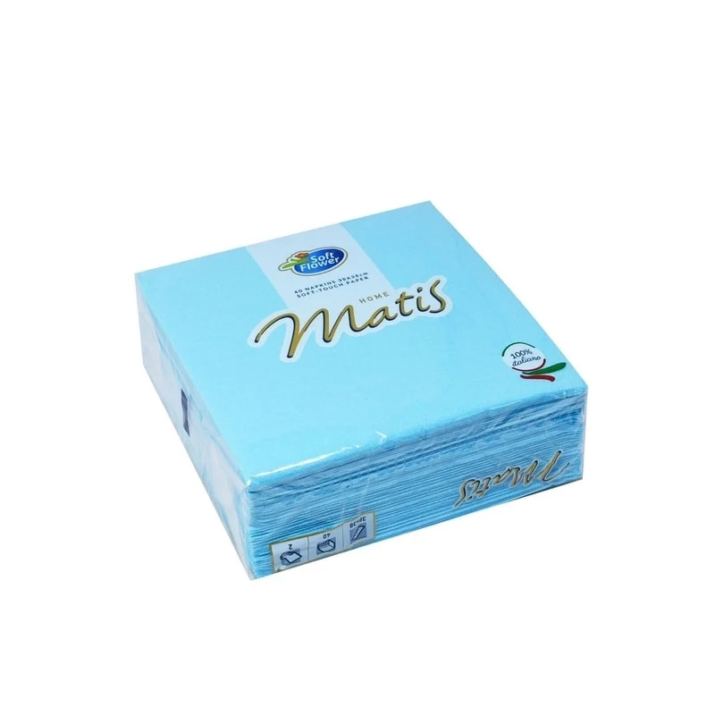 Soft Flower Matis Tovaglioli Azzurro Celeste 38X38Cm