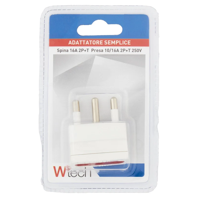 Wtech Adattatore Semplice Spina 16A 2P+T Presa 10/16A 2P+T 250V