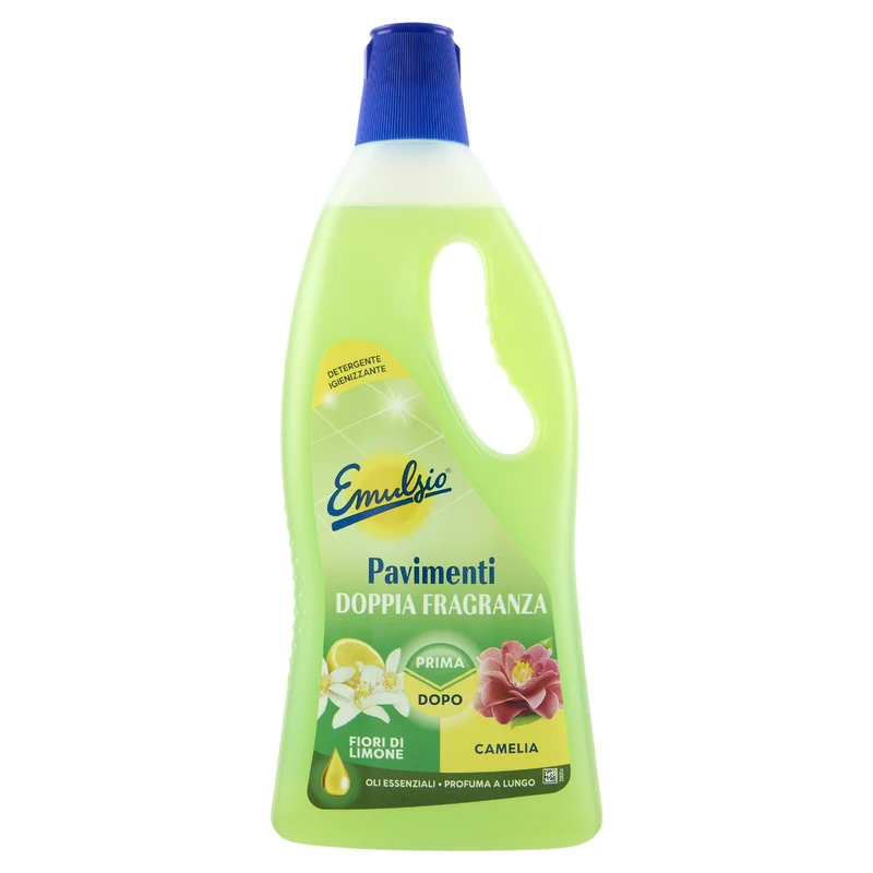 Emulsio Detergente Igienizzante Pavimenti Doppia Fragranza Fiori di Limone Camelia 750 ml