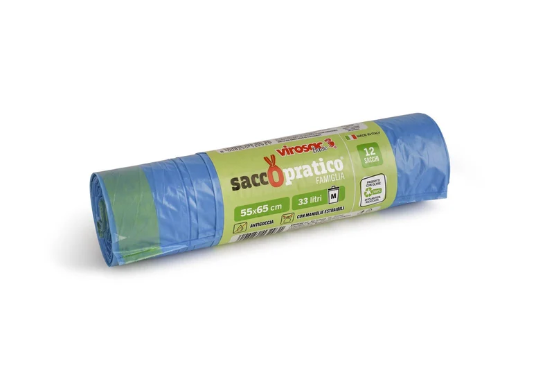 VIROSAC ROTOLO RIFIUTI SACCOPRATICO BASE AZZ 55X65 M PZ12 FASCETTATO