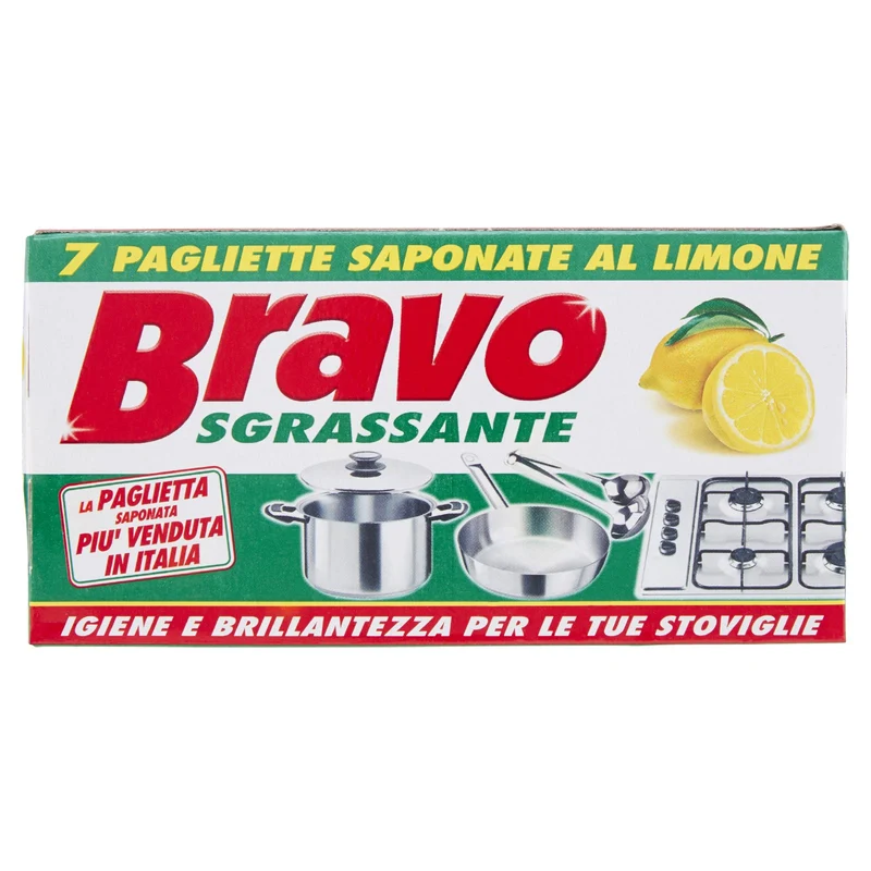 Bravo Sgrassante 7 Pagliette Saponate al Limone per stoviglie