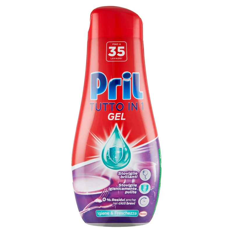 Pril Tutto in 1 Gel Lavastoviglie 630ml - Igiene e Freschezza
