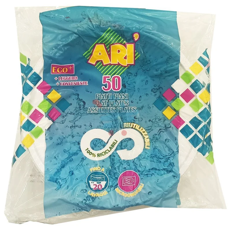 Aristea - Piatti Piani Riutilizzabili 50pz