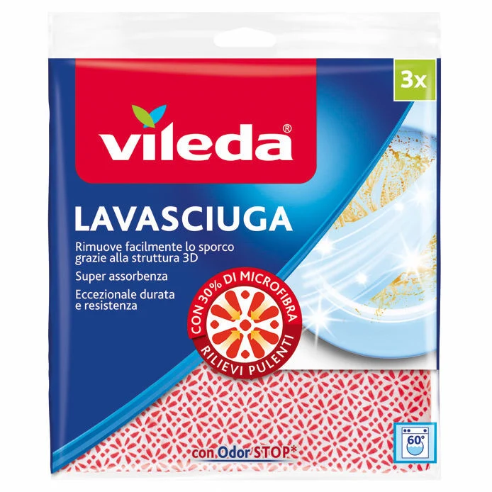 Vileda Lavasciuga con odor stop 3PZ microfibra