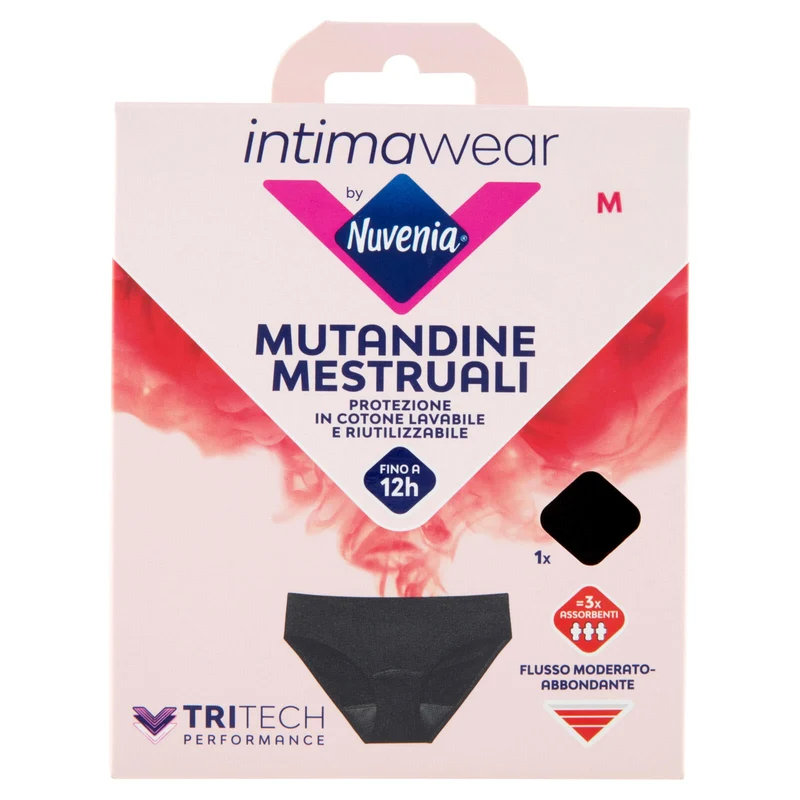 Nuvenia Mutandine Mestruali M Nero 1 pz