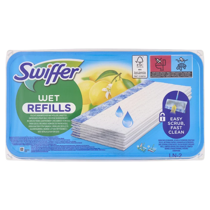 Swiffer Wet Panni Umidi Lavapavimenti Citrus Fresh - Ricarica 10 Salviette