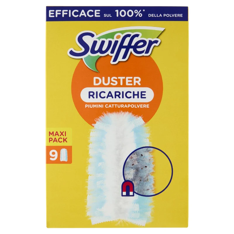 Swiffer Duster Cattura Polvere - Ricarica 9 Piumini per spolverare