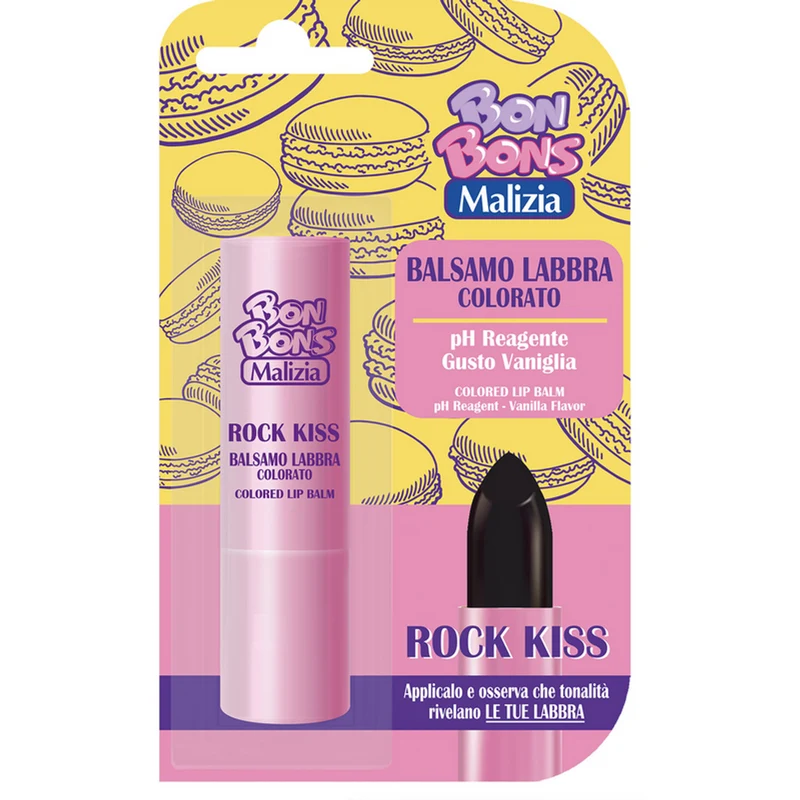 MALIZIA - Balsamo Labbra Bon Bons Pop Kiss - 3,5 ml - Gusto Vaniglia
