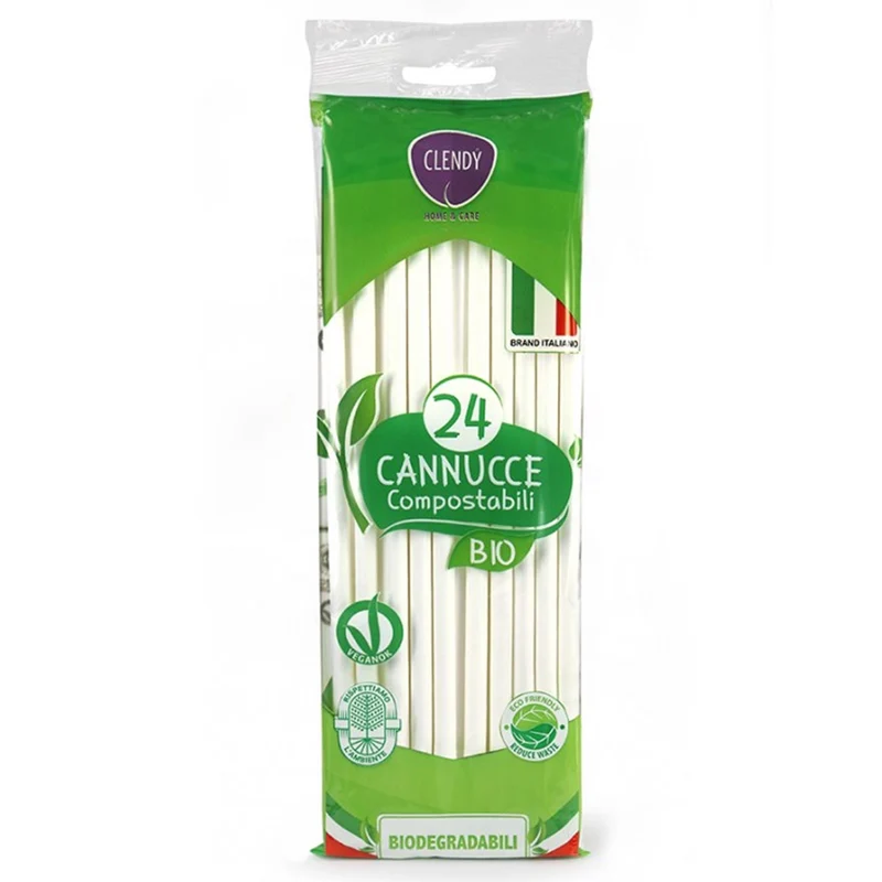 Clendy Cannucce Bio Compostabili 24pz - Bianco