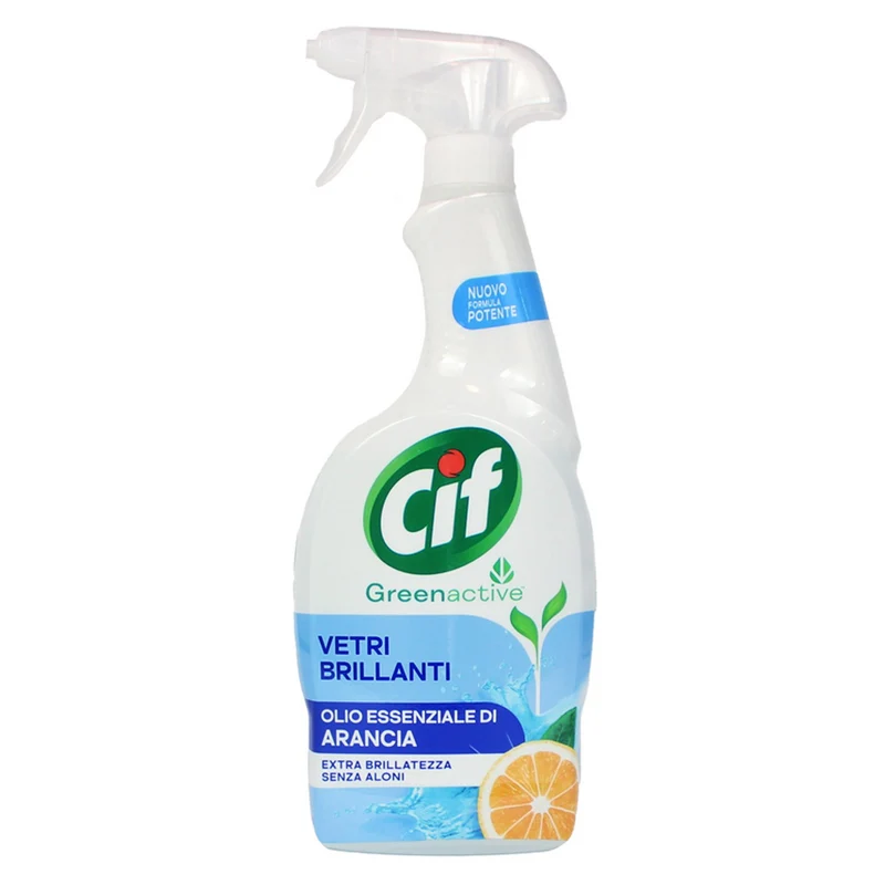 Cif Greenactive Vetri Brillanti 650ml - Olio Essenziale di Arancia