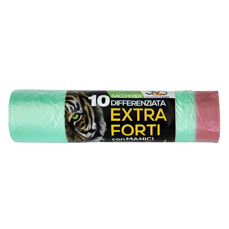 Sacchi per Differenziata con Manici 90 Litri - Verde