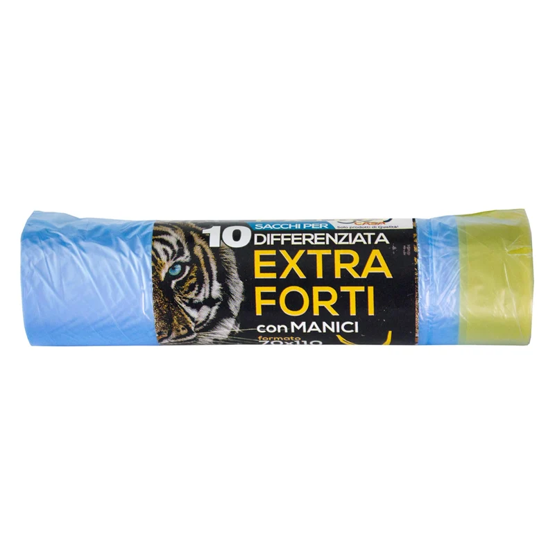 Sacchi per Differenziata con Manici 90 Litri - Azzurro