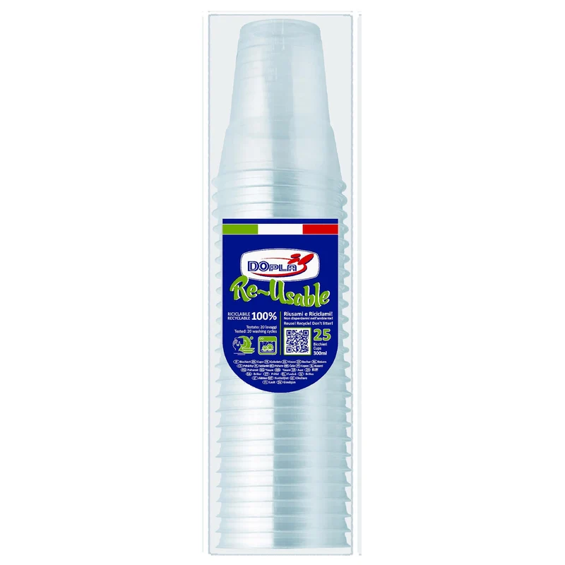 Dopla ReUsable Bicchieri Diamant 25pz - 250CC
