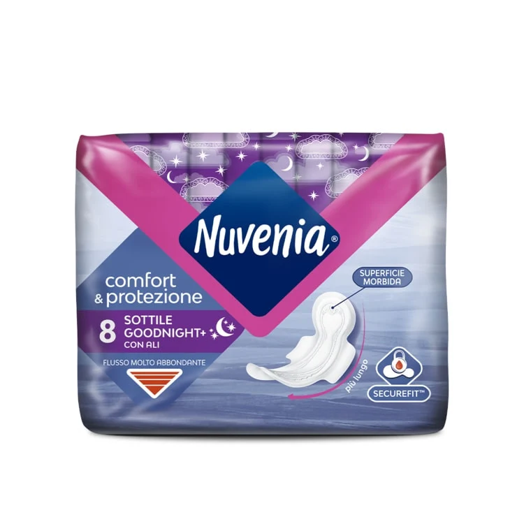 Nuvenia Assorbenti sottili notte c/ali 8 pz