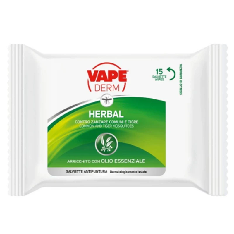 Vape Derm Salviettine Antipuntura Herbal - 15pz