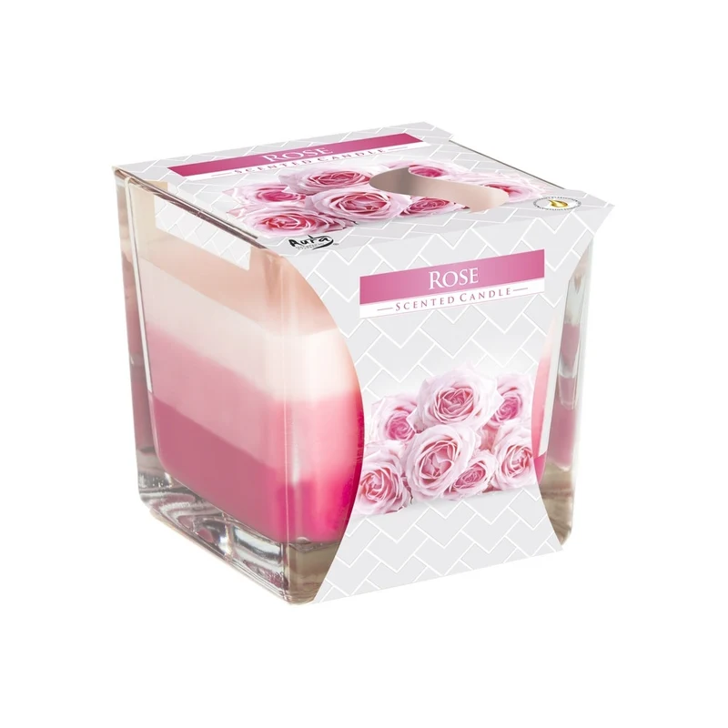 Bispol® Candela Profumata Tricolore In Vetro Rosa