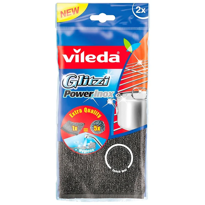 Vileda Spugna Glitzi Power Inox - 2pz