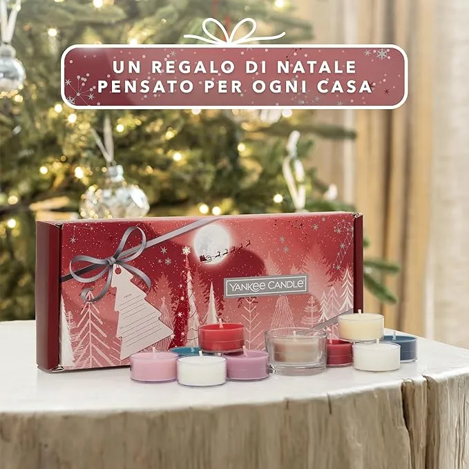Yankee Candle - Confezione Regalo 10 candele tea light profumate e 1 portacandele
