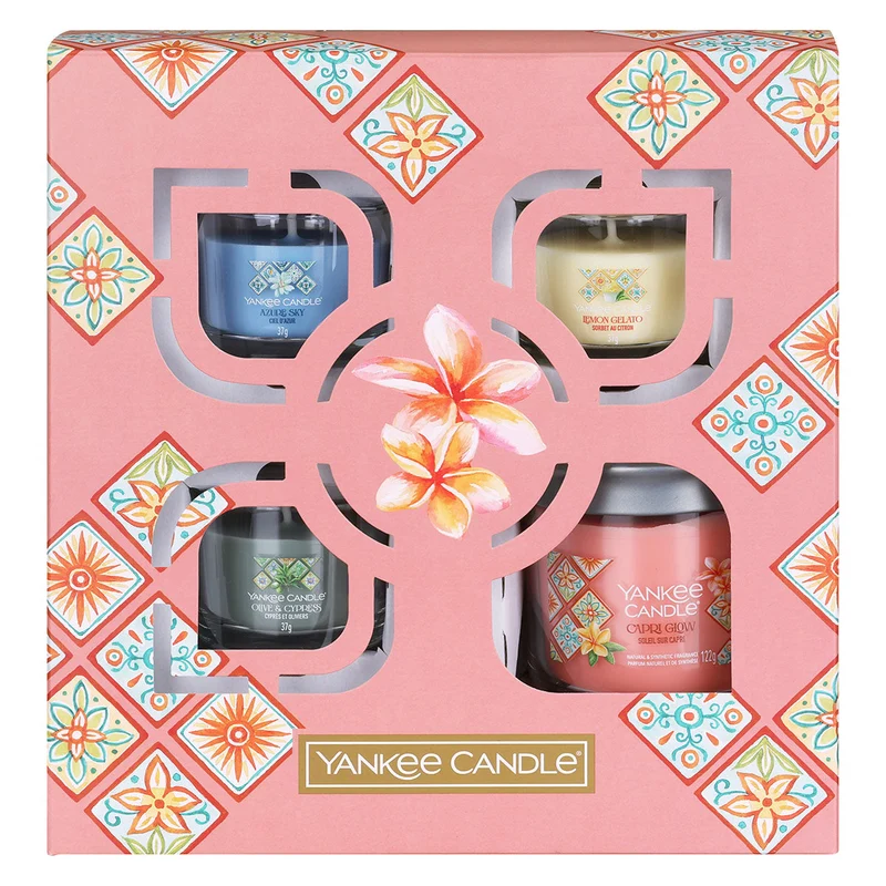 Yankee Candle - Confezione regalo 1 tumbler piccolo e 3 candele mini