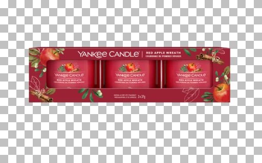 Yankee Candle - Candele votive in vetro - set da 3 - Red Apple Wreath