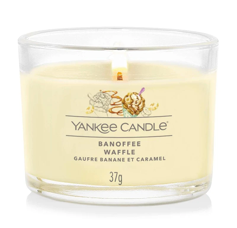 Yankee Candle - Candela votiva in vetro Banoffee Waffle
