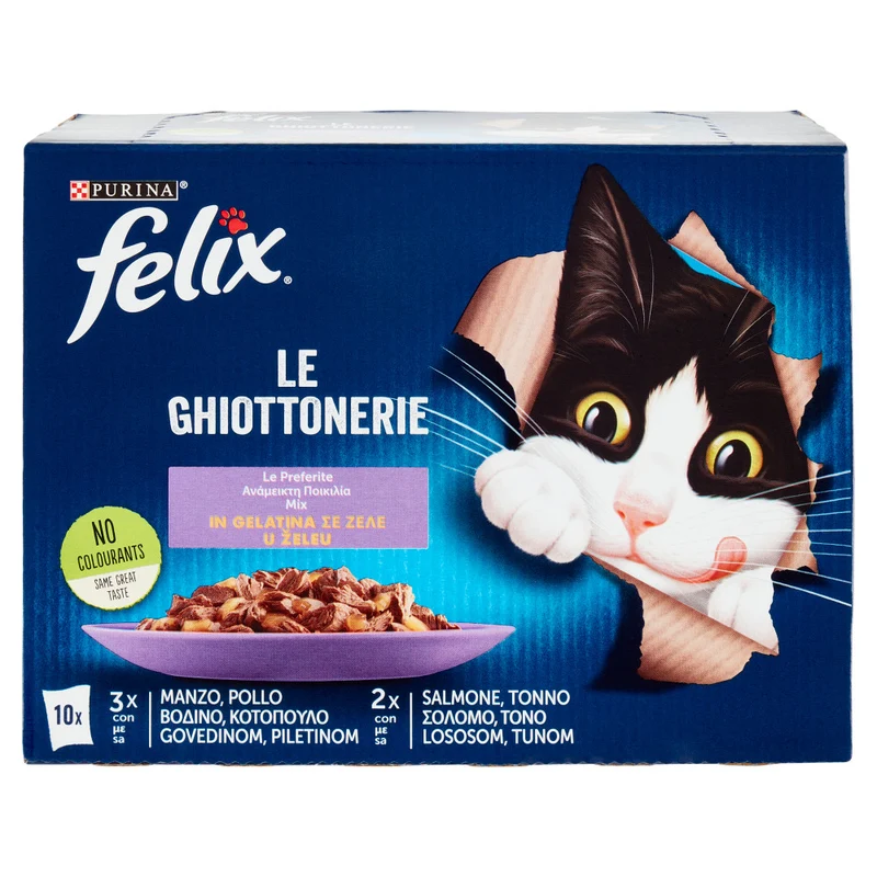 Felix Ghiottonerie Le Preferite Manzo/Pollo e Salmone/Tonno Gr.85X10