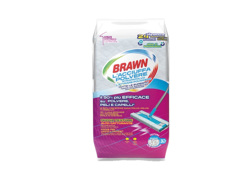 BRAWN - Panni Cattura Polvere Tutte le Superfici - 28 Panni Profumati Aria di Primavera