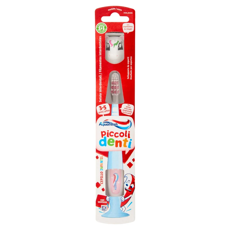 Aquafresh spazzolino denti piccoli igiene dentale per bambini 3-5 anni setole morbide
