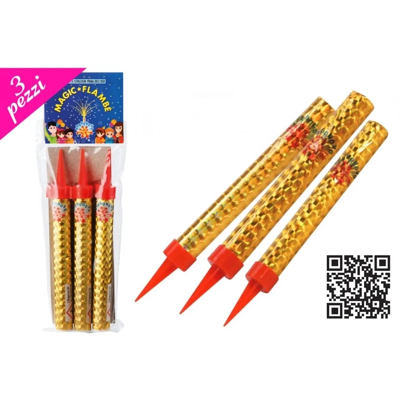 Borgonovo Magic Flambe fontana pirotecnica per torta 3Pz